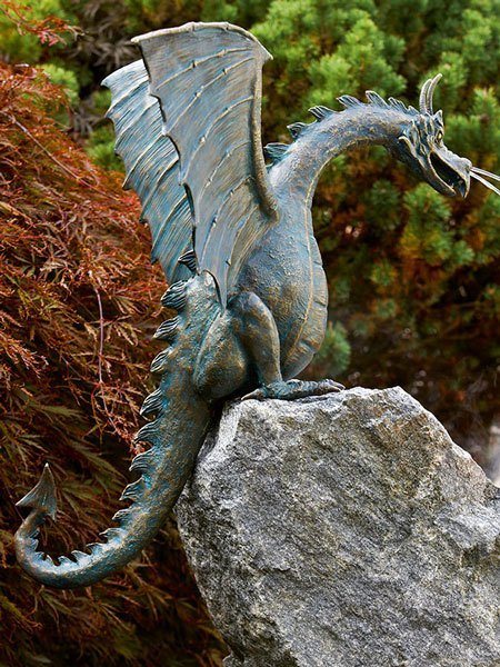 drache-saphira-bronze Bronzefigur Drachenvogel Saphira (Art.Nr. 90167)