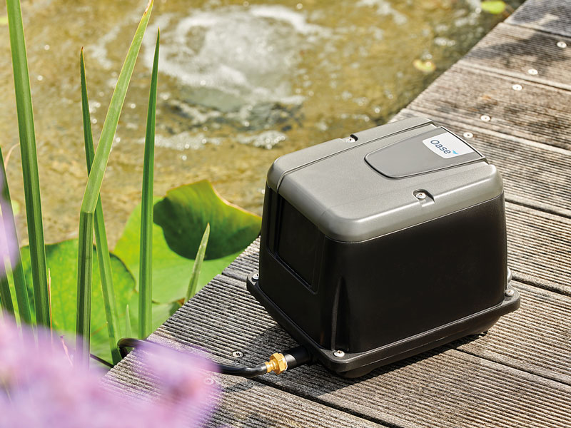 Teichbelüfterpumpe AquaOxy 2500 von OASE am Teich