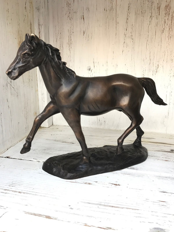 89019-Pferd-auf-Sockel Bronzefigur Pferd auf Sockel