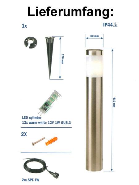 Lieferumfang der Sockelleuchte Albus