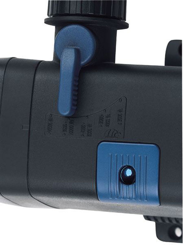 Kontrollleuchte und Drosselregler beim Bitron C 55 W