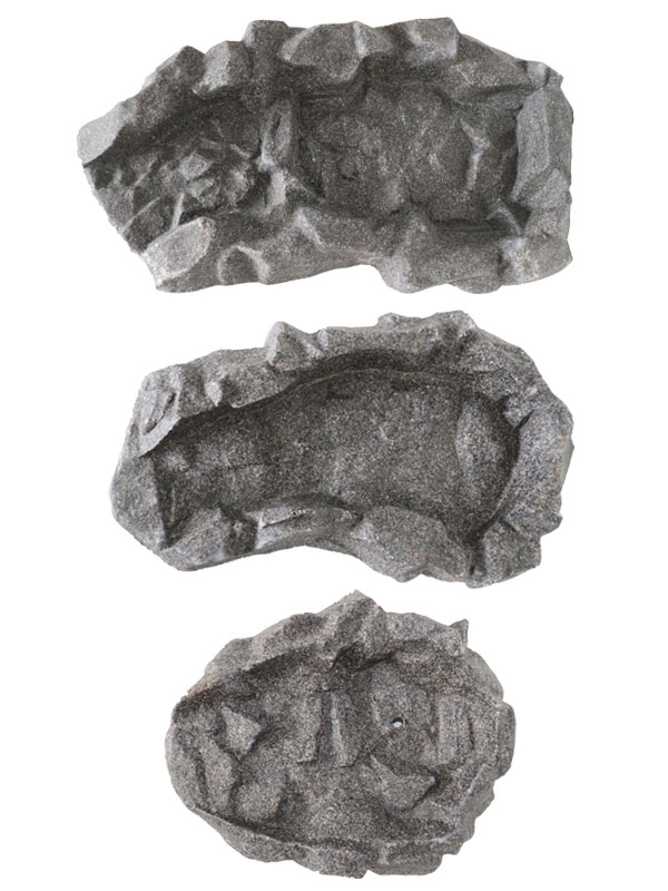 Bachlauf-Set-Schalen Donau in Steinoptik auf weissem Hintergrund