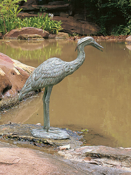 Bronze-Wasserspeier Graureiher (Artikel Nr. 90111)