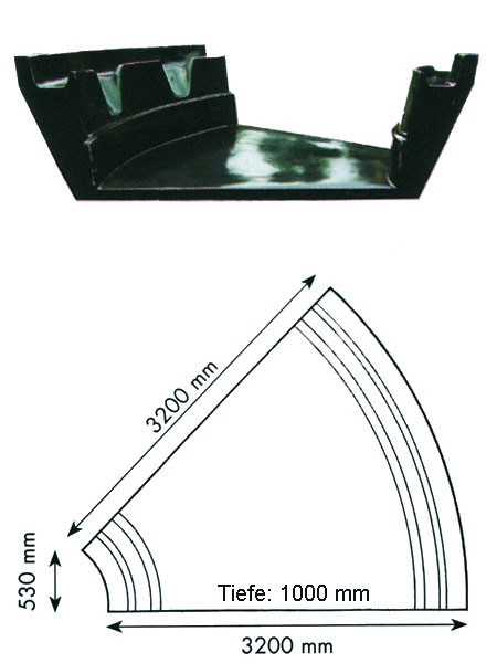 Teich-Element &#039;Koi 1000 - Teilkreis&#039; (GFK) (Art.Nr. KRU16210)