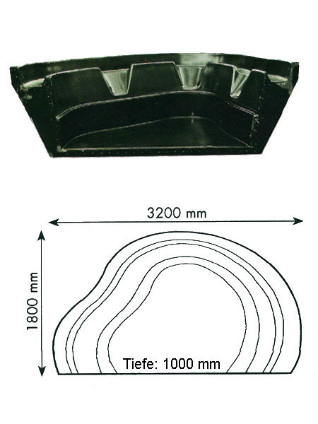 Teich-Element 'Koi 1000 - Kopfteil' (GFK) (Art.Nr. KRU16010)