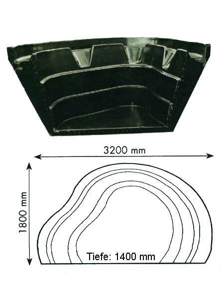 Teich-Element 'Koi 1400 - Kopfteil' (GFK) (Art.Nr. KRU16014)