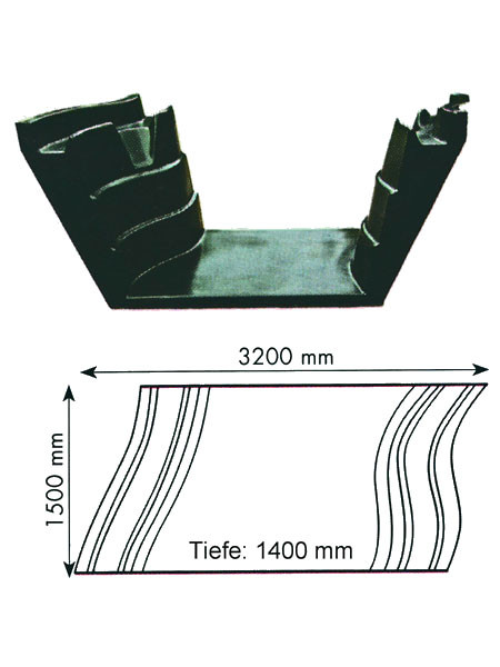 Teich-Element &#039;Koi 1400 - Bogen&#039; (GFK) (Art.Nr. KRU16114)